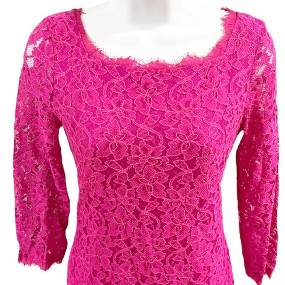 Diane Von Furstenberg Zarita Lace Mini Dress Size 6 - Picture 7 of 14
